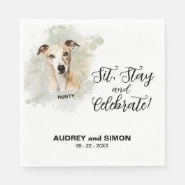 座る、ステイ祝ス&ウィペット結婚ズ スタンダードランチョンナプキン