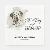 座る、ステイ祝&ダルマチ結婚アン スタンダードランチョンナプキン (正面)