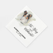 座る、ステイ祝&ダルマチ結婚アン スタンダードランチョンナプキン (角)