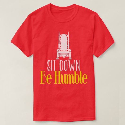 座るBe Humble yoga gift yoga先生ヨ Tシャツ (デザイン正面)