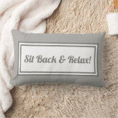 座れリラックス!グレーとホワイト ランバークッション (ブランケット)