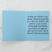 座カラフル座パンダベア名パーソナライズされた青 カード (内部)