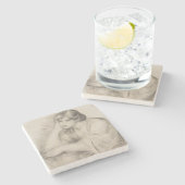 座女(ピエール=オーギュストルノアール) ストーンコースター (横)