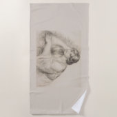 座女(ピエール=オーギュストルノアール) ビーチタオル (正面)