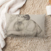 座女(ピエール=オーギュストルノアール) ランバークッション (ブランケット)