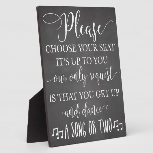 座席とダンスのサイン結婚を選択 フォトプラーク (側面)
