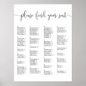 座席のアルファベット順の座席表を見つけなさい ポスター (正面)