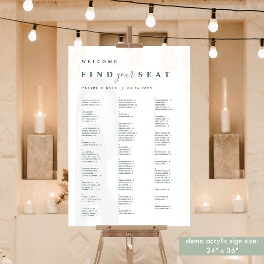 座席のアルファベット順シーティンググリーン文字 アクリルサイン