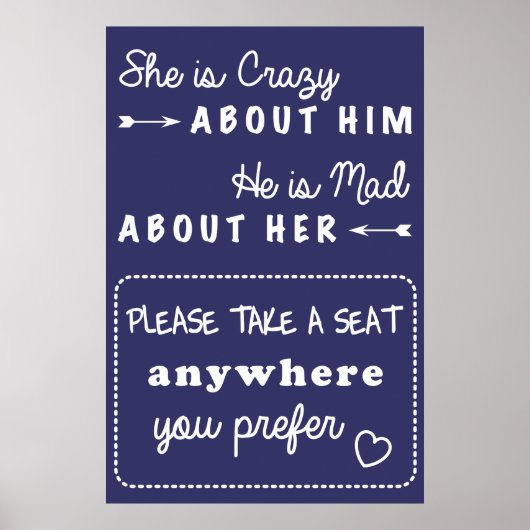 座席のサイン結婚を取る ポスター (正面)