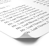 座席のシンプルの結婚席表を見つける ポスター (角)