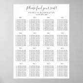座席のシンプルの結婚席表を見つける ポスター (正面)
