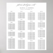 座席のシンプル座席結婚表を見つける ポスター (正面)