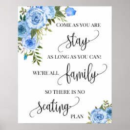 座席の両側のセレモニー結婚ムブルーのサインを選ぶ ポスター