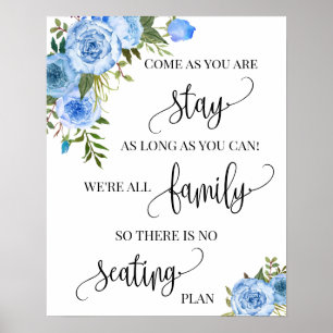 座席の両側のセレモニー結婚ムブルーのサインを選ぶ ポスター
