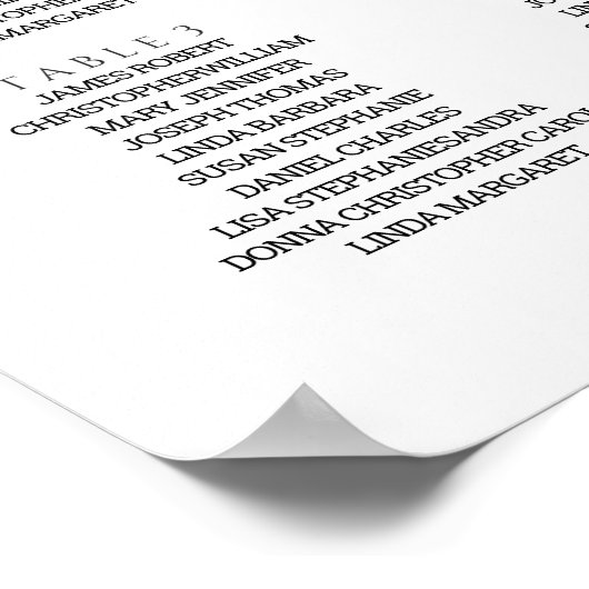 座席の座席表を結婚見つける ポスター (角)