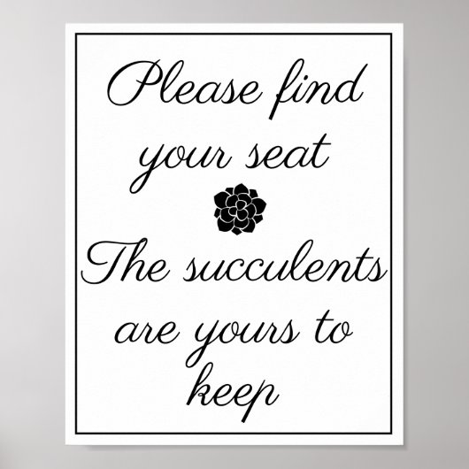 座席の標識を見つける ポスター (正面)