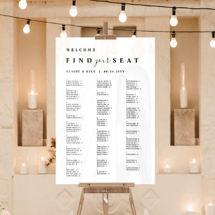 座席の白いアルファベットの座席を見つける アクリルサイン