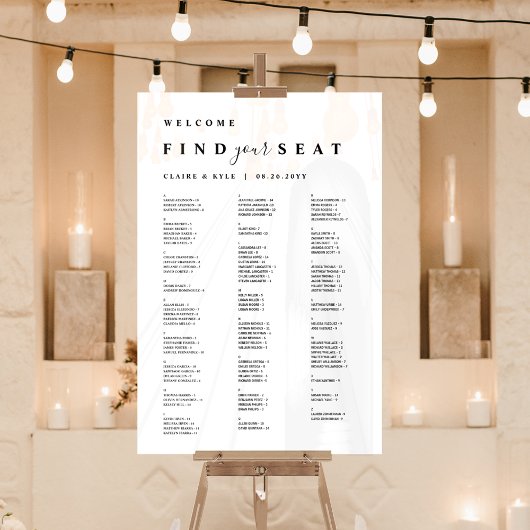 座席の白いアルファベットの座席を見つける アクリルサイン