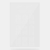 座席の白いスタイリッシュ座席結婚表を取る アクリルサイン (正面)