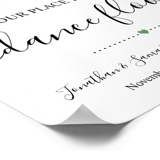 座席の看板を見つける結婚式のレモンサイン ポスター (角)