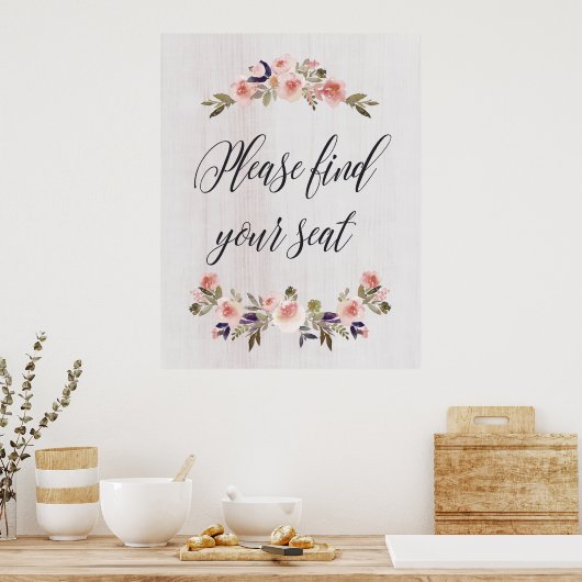 座席の看板ポスターを見つけなさい ポスター (キッチン)