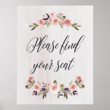 座席の看板ポスターを見つけなさい