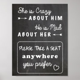 座席の看板結婚を取る ポスター