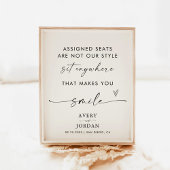 座席の結婚看板を開く |割り当てられた座席なし ポスター