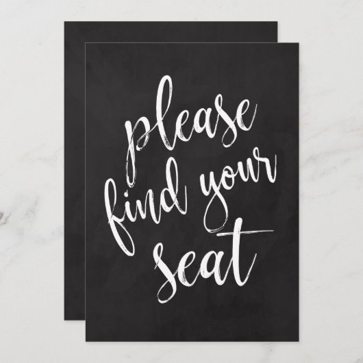 座席の黒板の看板を見手頃つけなさい 招待状 (正面/裏面)