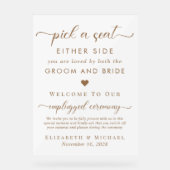 座席を左右の座席の白結婚色で選ぶ アクリルサイン (正面)