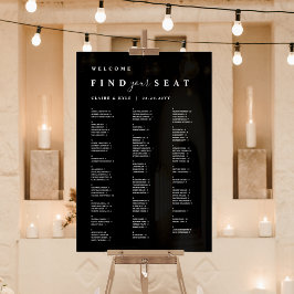 座席を黒いアルファベットの座席で探す アクリルサイン