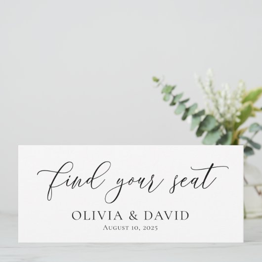 座席エレガントのチャートカー結婚ドを見つける 招待状 (スタンド正面)