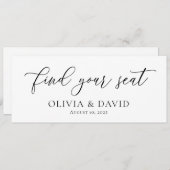 座席エレガントのチャートカー結婚ドを見つける 招待状 (正面/裏面)