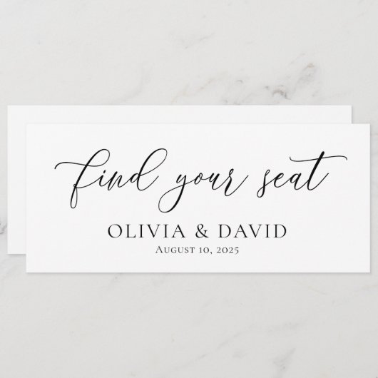 座席エレガントのチャートカー結婚ドを見つける 招待状 (正面/裏面)