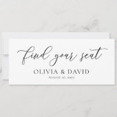 座席エレガントのチャートカー結婚ドを見つける 招待状 (正面)