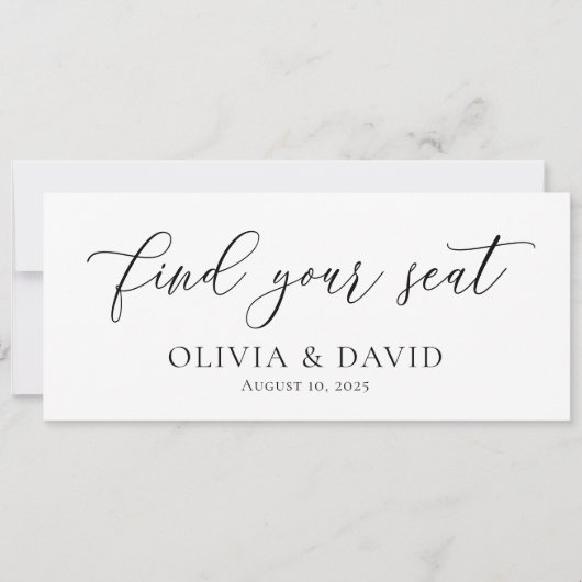 座席エレガントのチャートカー結婚ドを見つける 招待状 (正面)