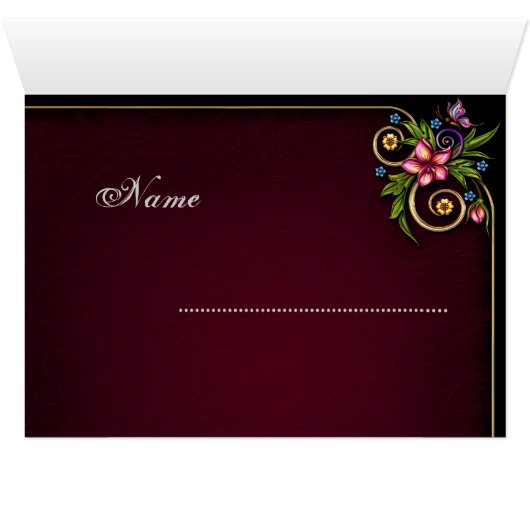 座席カードを結婚する宝石 (内部横(下))