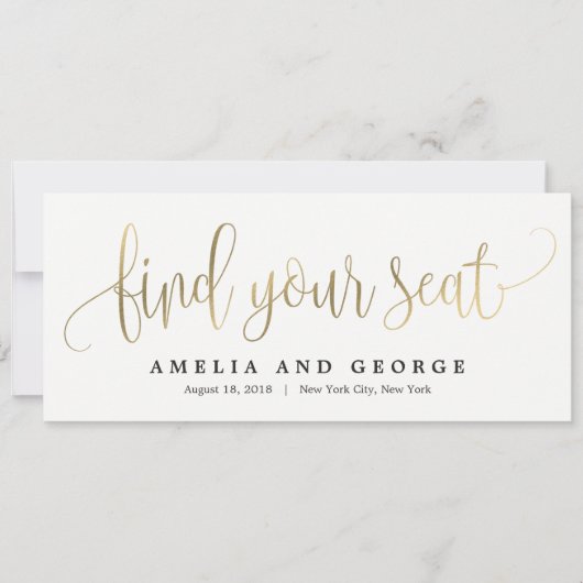 座席プランのタイトルカード-ラブリーな書道 招待状 (正面)