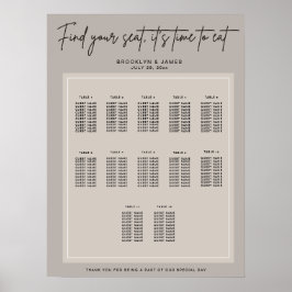 座席ミニマル表を結婚見つける ポスター