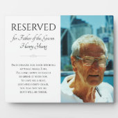 座席写真救の記念に新郎の結婚父親 フォトプラーク (正面)