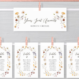 座席図見出しボホモダンワイルドフラワーカード 招待状