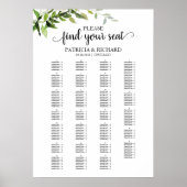 座席表の緑(アルファベットエレガント) ポスター (正面)