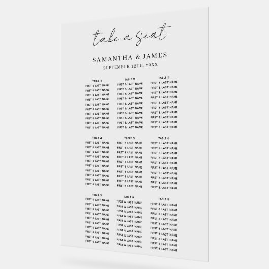 座席表をスタイリッシュ結婚取る アクリルサイン (傾斜)