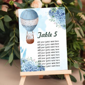 座席表を上に象の遠くに熱気球 テーブルナンバー