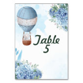 座席表を上に象の遠くに熱気球 テーブルナンバー (正面)