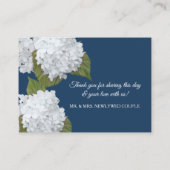 座席表アールデコネイビーストライプのホワイトアジサイ 名刺 (裏面)