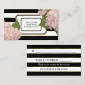 座席表イングリッシュピンクアジサイ金ゴールドグリッター プレイスカード (正面/裏面)