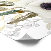 座席表エレガント白アネモネヤナギフローラ ポスター (角)