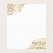 座席表カスタム金ゴールドフローラペイズリーレース 名刺 (内部フラット)