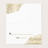 座席表カスタム金ゴールドフローラペイズリーレース 名刺 (外部フラット)
